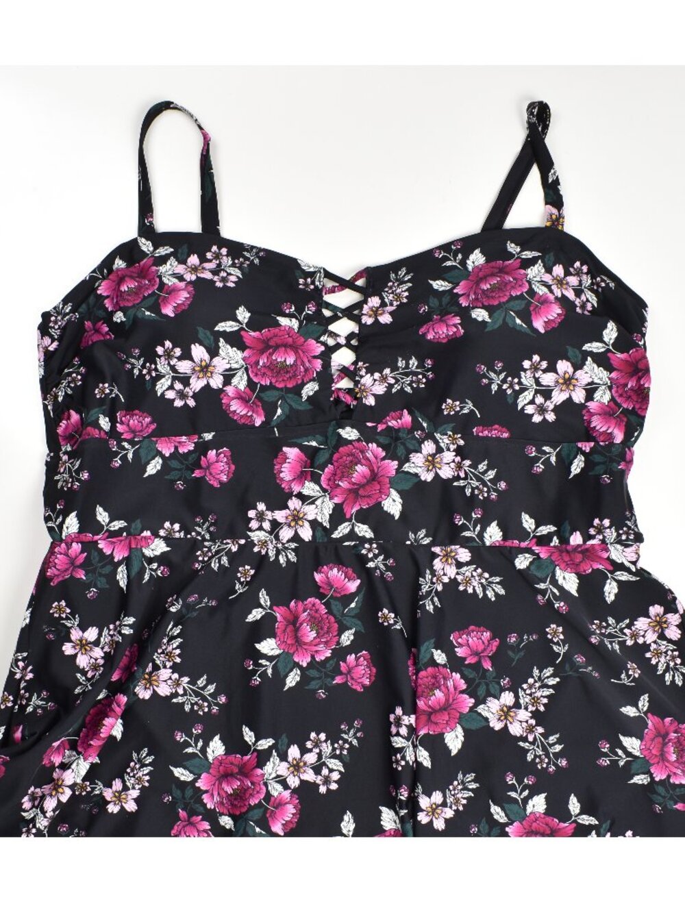 Torrid A-Line Floral Swim Dress Swimsuit - 4 - Picture 2 of 9